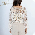 crochet long sleeve crop top for beach
